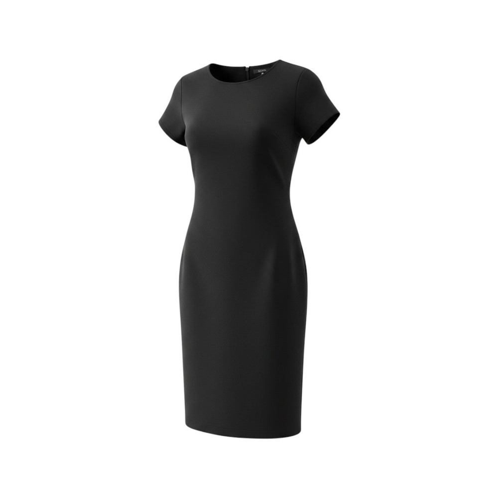 Diane Roberts Black Short Sleeve Shift Dress 18W Vintage Classic Made in USA